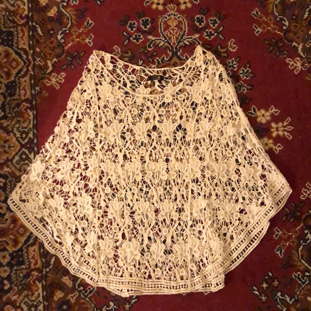 White Boho Poncho